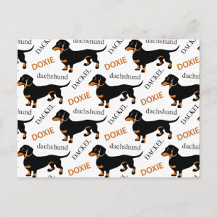 Carte Postale Cute Dachshund ou Motif Doxie