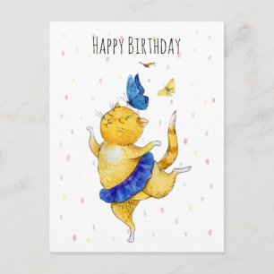 Carte Postale Cute Dancing Kitty