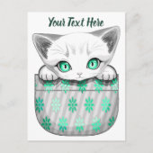Carte Postale Cute de chat et pointe joueuse à partir d'une poch (Devant)
