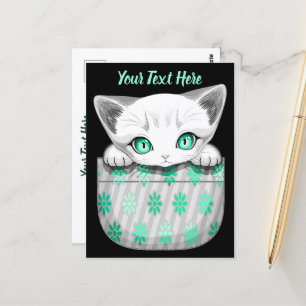 Carte Postale Cute de chat et pointe joueuse à partir d'une poch