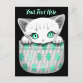 Carte Postale Cute de chat et pointe joueuse à partir d'une poch (Devant)