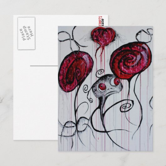 Carte Postale Cute Déplaisante Créature Goth Imaginaire Triste M (Devant / Derrière)