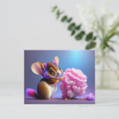 Carte Postale Cute, dessin animé L'écureuil volant mangeant des  (Debout devant)