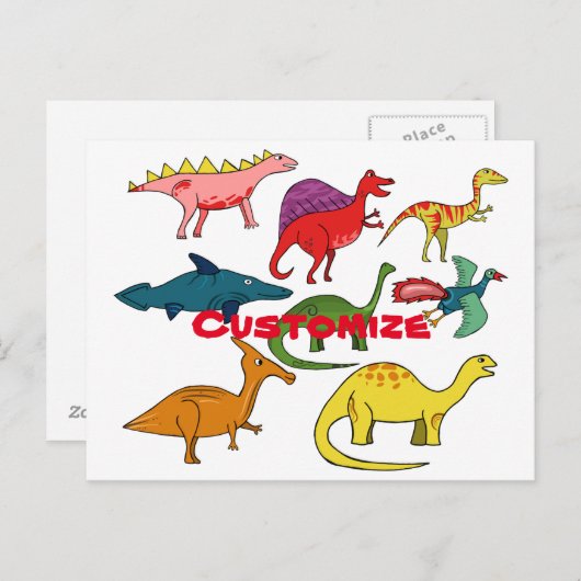 Carte Postale Cute Dinosaur Collection Thunder_Cove (Devant / Derrière)
