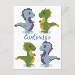 Carte Postale Cute Dinosaur Paire Thunder_Cove