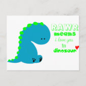 Carte Postale Cute Dinosaur RAWR (Devant)