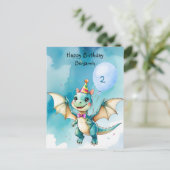 Carte Postale Cute Dinosaur rugir garçon Bonne fête d'anniversai (Debout devant)