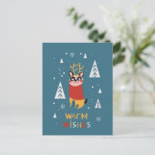 Carte Postale Cute Dog Postcard in Christmas (Debout devant)