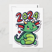Carte Postale Cute Dragon 2024 (Devant / Derrière)