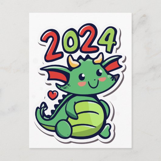 Carte Postale Cute Dragon 2024 (Devant)