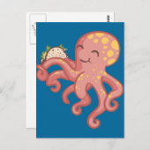 Carte Postale Cute Drôle Tako Taco Octopus (Devant / Derrière)
