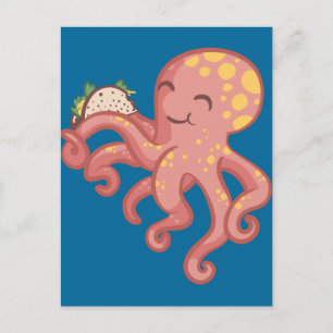 Carte Postale Cute Drôle Tako Taco Octopus