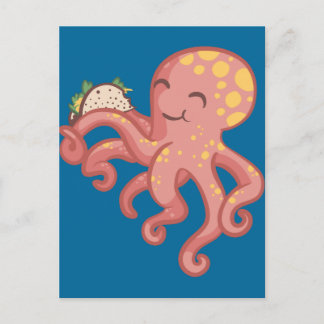 Carte Postale Cute Drôle Tako Taco Octopus
