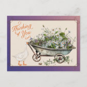 Carte Postale Cute Duck Pense À Vous En Fleur (Devant)