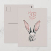 Carte Postale Cute Easter Rabbit Postcard in Minimalistic Style (Devant / Derrière)