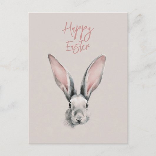 Carte Postale Cute Easter Rabbit Postcard in Minimalistic Style (Devant)