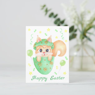 Carte Postale Cute écureuil de Pâques pour une humeur positive