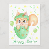 Carte Postale Cute écureuil de Pâques pour une humeur positive (Devant)