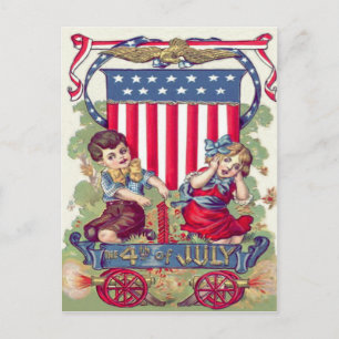 Carte Postale Cute Enfants American Shield Cannon
