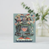 Carte Postale Cute Enfants Liberty Bell Wreath Ribbon (Debout devant)