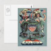 Carte Postale Cute Enfants Liberty Bell Wreath Ribbon (Devant / Derrière)