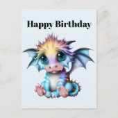 Carte Postale Cute et adorable Kawaii Baby Dragon (Devant)