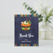 Carte Postale Cute et Déplaisant Merci Halloween Cupcake (Debout devant)
