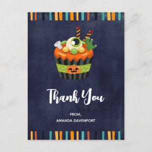 Carte Postale Cute et Déplaisant Merci Halloween Cupcake