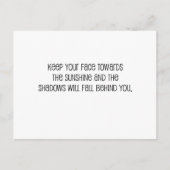 Carte Postale Cute, "Face vers le soleil", citation (Devant)