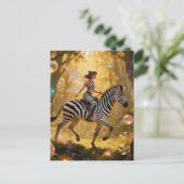 Carte Postale Cute Fairy and her Zebra (Debout devant)