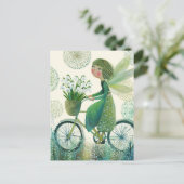 Carte Postale Cute Fairy on a bike (Debout devant)