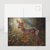 Carte Postale Cute Fawn dans la forêt (Devant / Derrière)