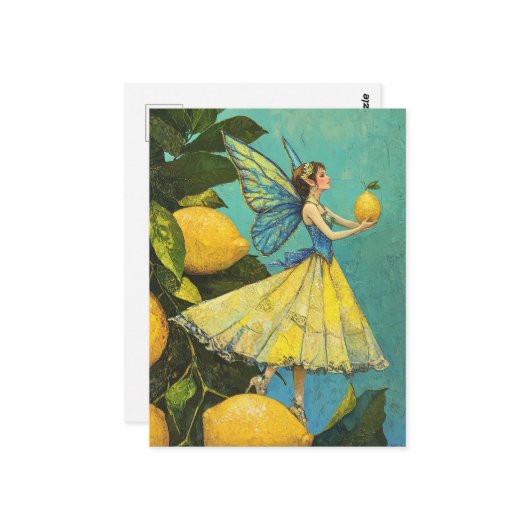 Carte Postale Cute Fée De Citron (Devant/Arrière en situation)