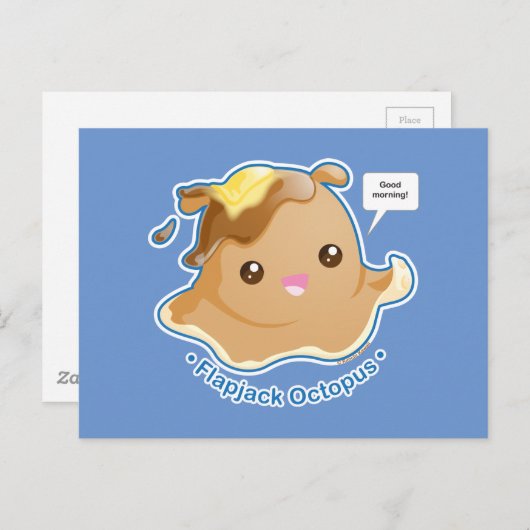 Carte Postale Cute flapjack Octopus (Devant / Derrière)