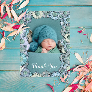 Carte Postale Cute Floral Pastel Turquoise Boho Daisy Photo pers