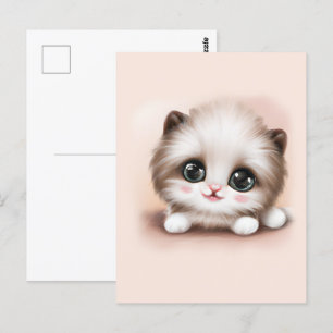 Carte Postale Cute Fluffy Furr Ball Kitten