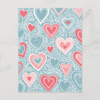 Cute Folk Floral Coeur Dusty Baby shower bleu rose