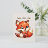 Carte Postale Cute fox lovers customizable  (Debout devant)