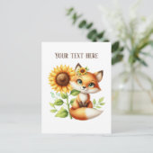 Carte Postale Cute fox lovers customizable (Debout devant)