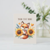 Carte Postale Cute fox lovers customizable (Debout devant)