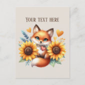 Carte Postale Cute fox lovers customizable (Devant)