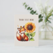 Carte Postale Cute fox lovers customizable (Debout devant)