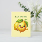 Carte Postale Cute fresh lemon customizable  (Debout devant)