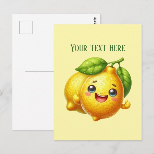 Carte Postale Cute fresh lemon customizable  (Devant / Derrière)