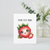 Carte Postale Cute fresh strawberry customizable vendors (Debout devant)