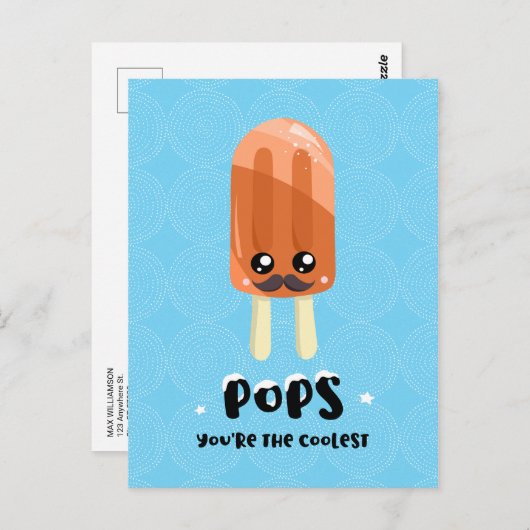 Carte Postale Cute Funny Coolest Popsicle Fête des pères (Devant / Derrière)