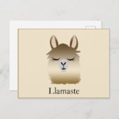 Carte postale Cute Funny Llama Namaste (Devant / Derrière)