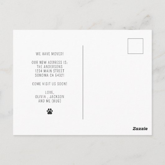 Carte Postale Cute Funny Modern New Home Photo Animal Chien (Dos)