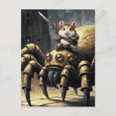 Carte Postale Cute Funny Steampunk Hamster et Araignée (Devant)