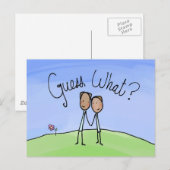 Carte Postale Cute Gay Couple Devinez Quoi (Devant / Derrière)